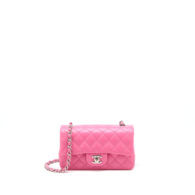 Chanel Classic Mini Rectangular Flap Bag Lambskin Pink SHW