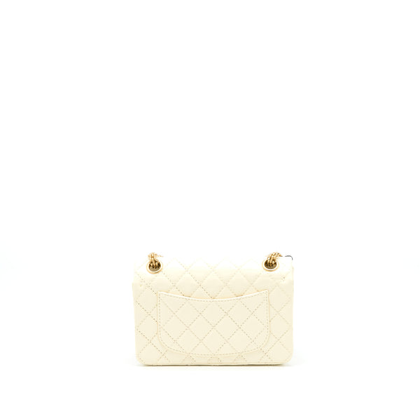 Chanel 20A Mini 2.55 Reissue Flap Bag Aged Calfskin Creamy White Brushed GHW