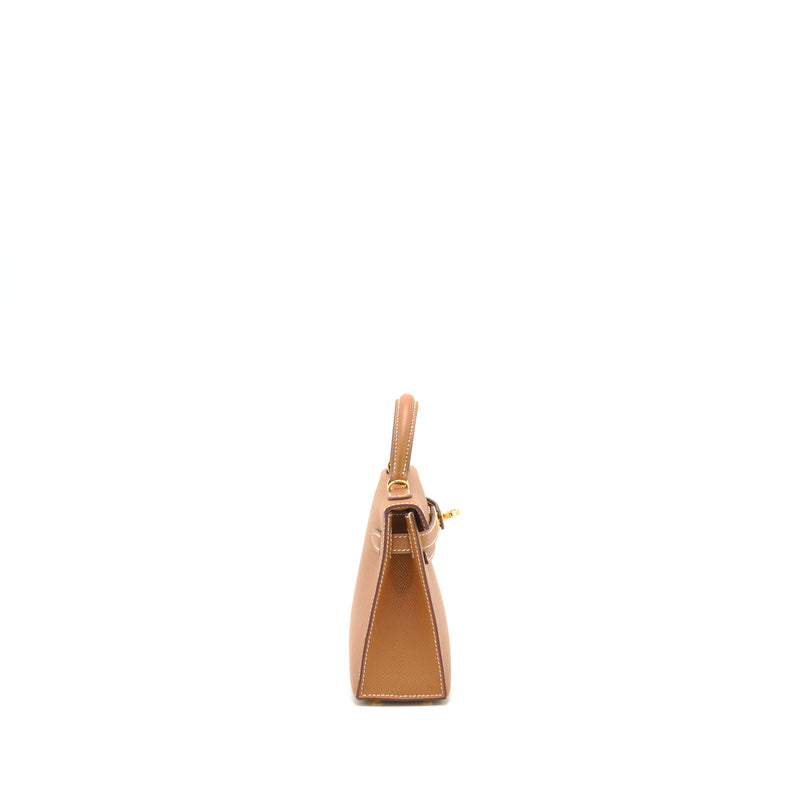 Hermes Mini Kelly II Epsom Gold GHW Stamp Z