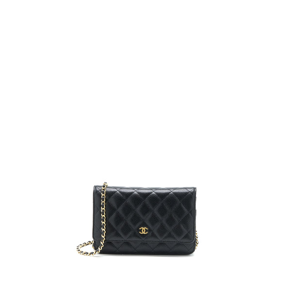 Chanel Classic Wallet on Chain Caviar Black GHW (Microchip)