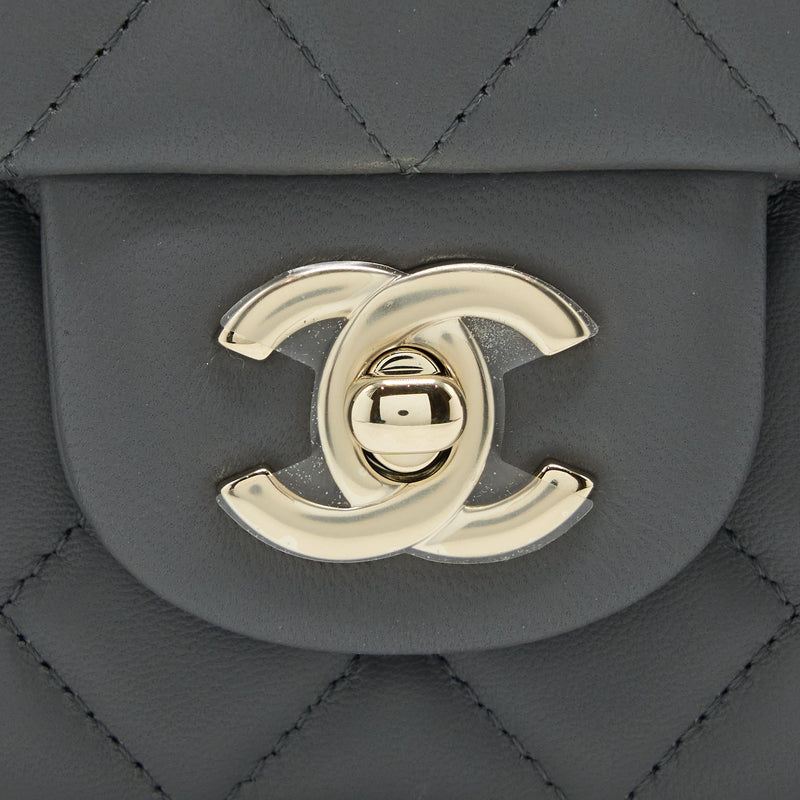 Chanel 22A Mini Rectangular Lambskin Grey LGHW(Microchip)