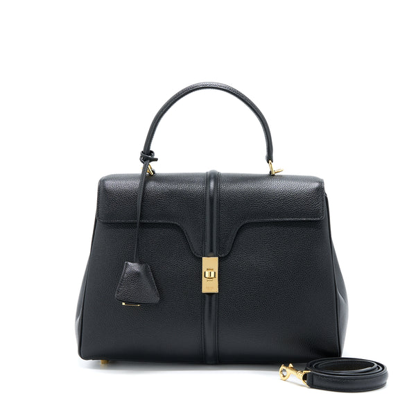 Celine 16 Bag Grained Calfskin Black GHW