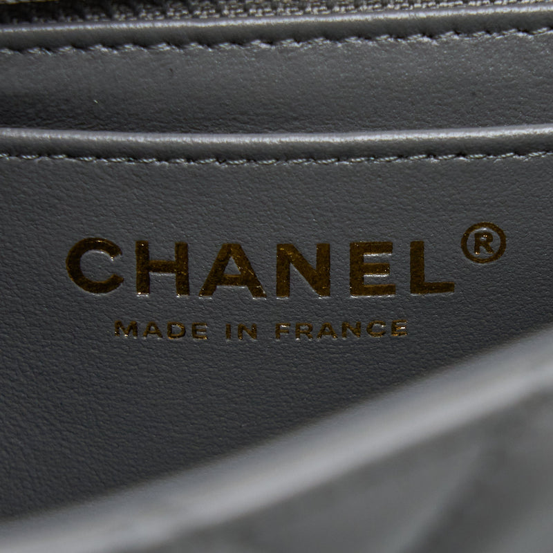 Chanel 22A Mini Rectangular Lambskin Grey LGHW(Microchip)