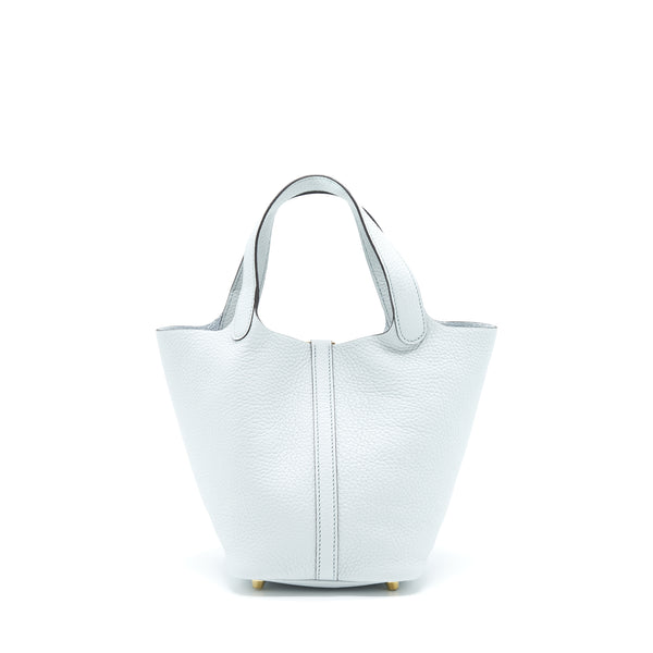 Hermes Picotin 18 Lock Bag Clemence Blue Pale GHW Stamp Z