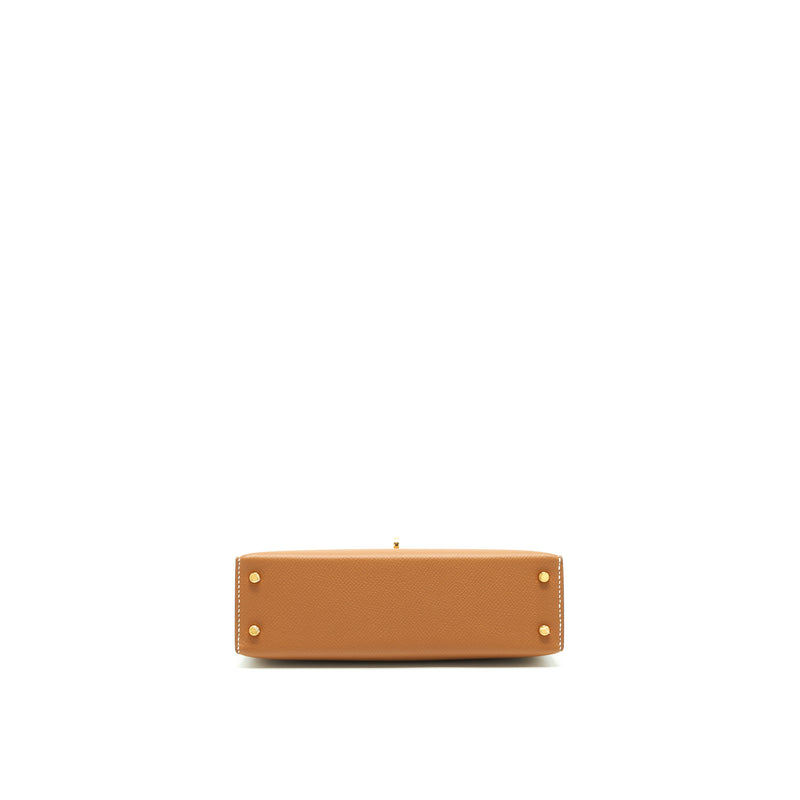 Hermes Mini Kelly II Epsom Gold GHW Stamp Z