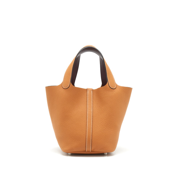 Hermes Picotin 18 Clemence Toffee SHW Stamp A