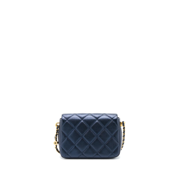 Chanel 21K My Perfect Mini Flap Bag Caviar Black Brushed GHW (Microchip)