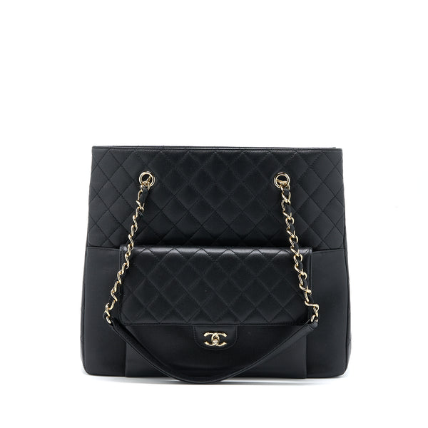 Chanel 19C Large Shopping Tote Bag Caviar Black LGHW