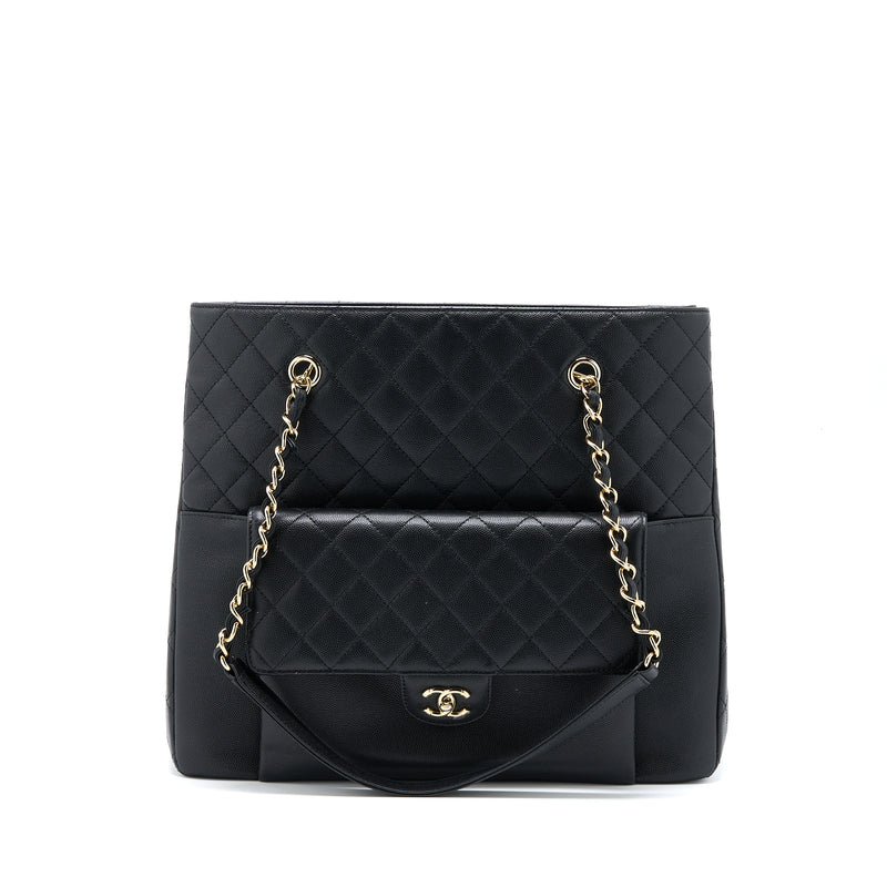 Chanel 19C Large Shopping Tote Bag Caviar Black LGHW