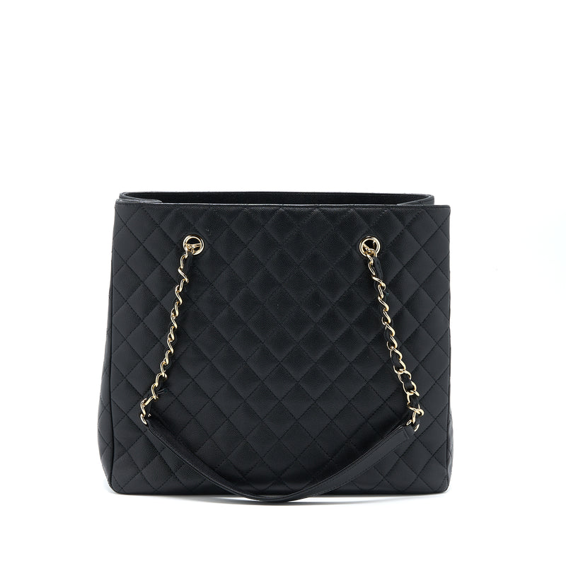Chanel 19C Large Shopping Tote Bag Caviar Black LGHW