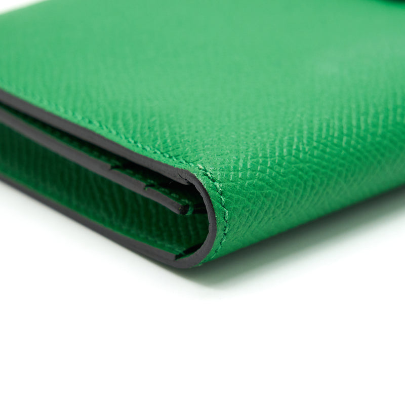 Hermes Bearn Wallet Green SHW epsom leather