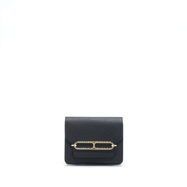 Hermes Roulis Slim Chèvre Mysore Black GHW Stamp U