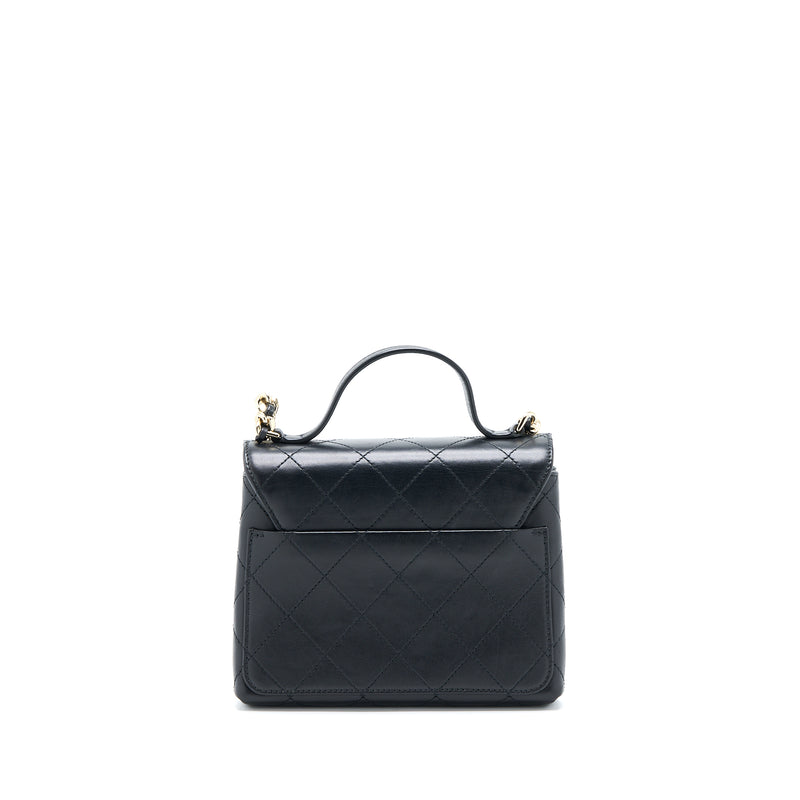 Chanel Seasonal Top Handle Flap Bag Calfskin Black GHW