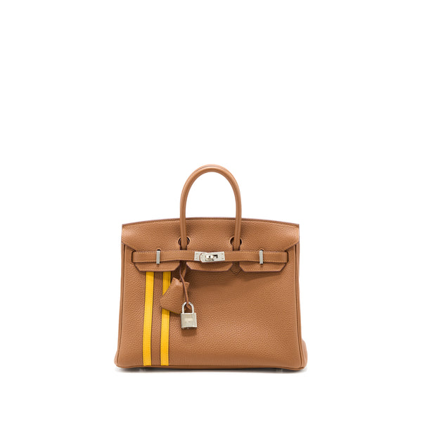 Hermes Birkin 25 Officer Togo/Swift Gold/Ambre SHW Stamp C