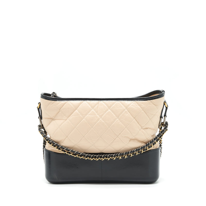 Chanel Large Gabrielle Hobo Bag Beige/Black Gold/Sliver Hardware