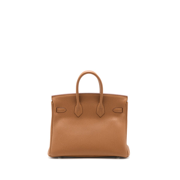 Hermes Birkin 25 Officer Togo/Swift Gold/Ambre SHW Stamp C