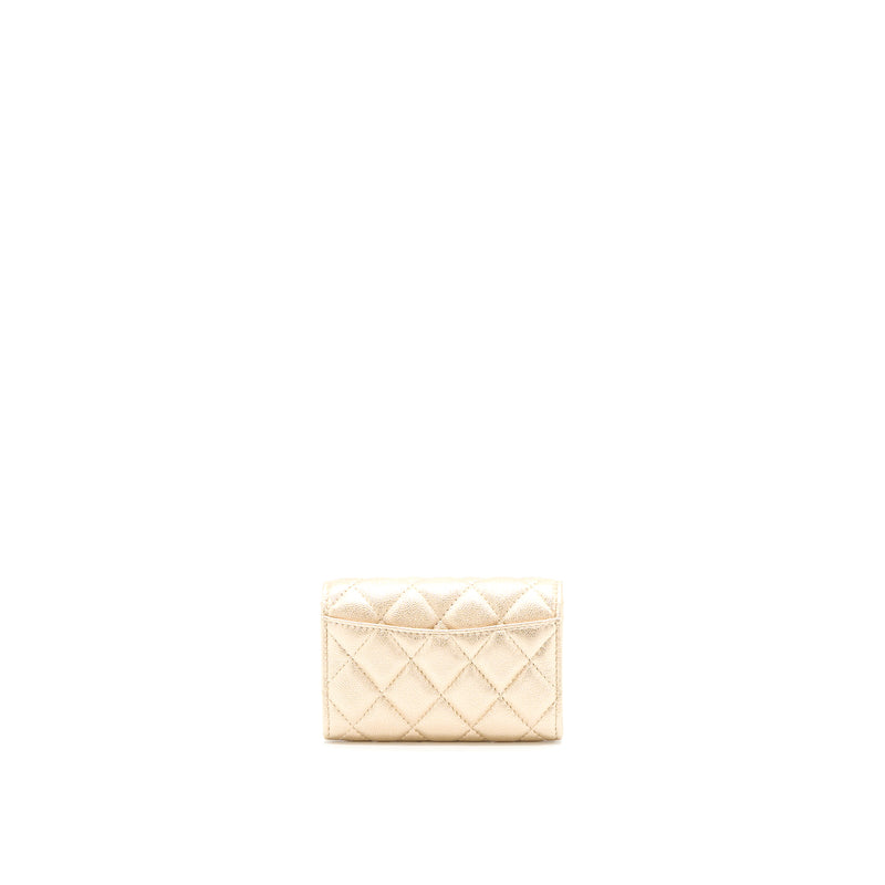 Chanel Quilted Classic Flap Card Holder Lambskin Gold LGHW