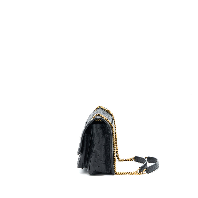 Saint Laurent Niki Baby Ostrich Black GHW