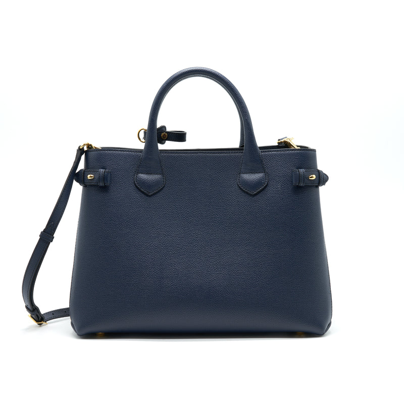 Burberry Leather/ Canvas Tote Bag Navy