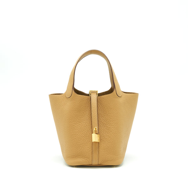 Hermes Picotin 18 Lock Bag Clemence Biscuit GHW Stamp Z