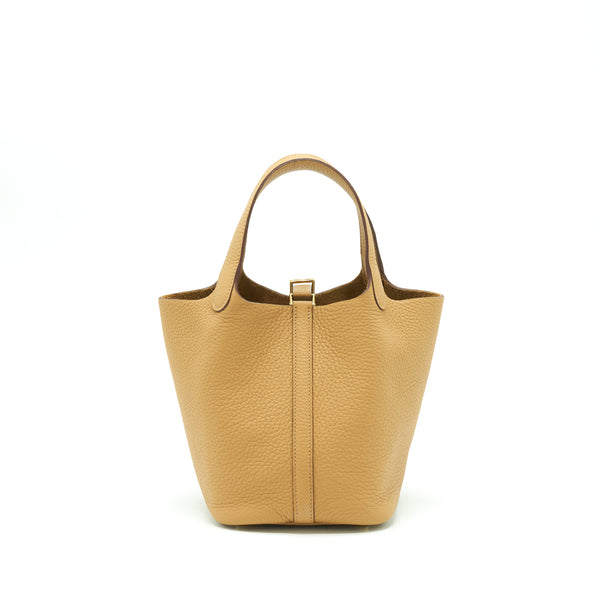 Hermes Picotin 18 Lock Bag Clemence Biscuit GHW Stamp Z