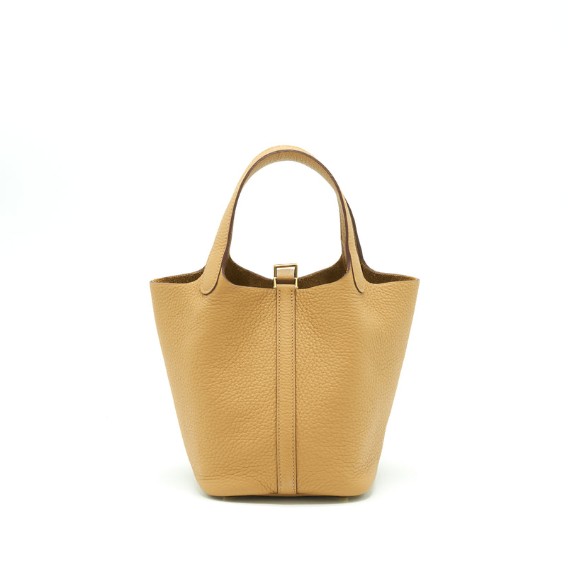 Hermes Picotin 18 Lock Bag Clemence Biscuit GHW Stamp Z
