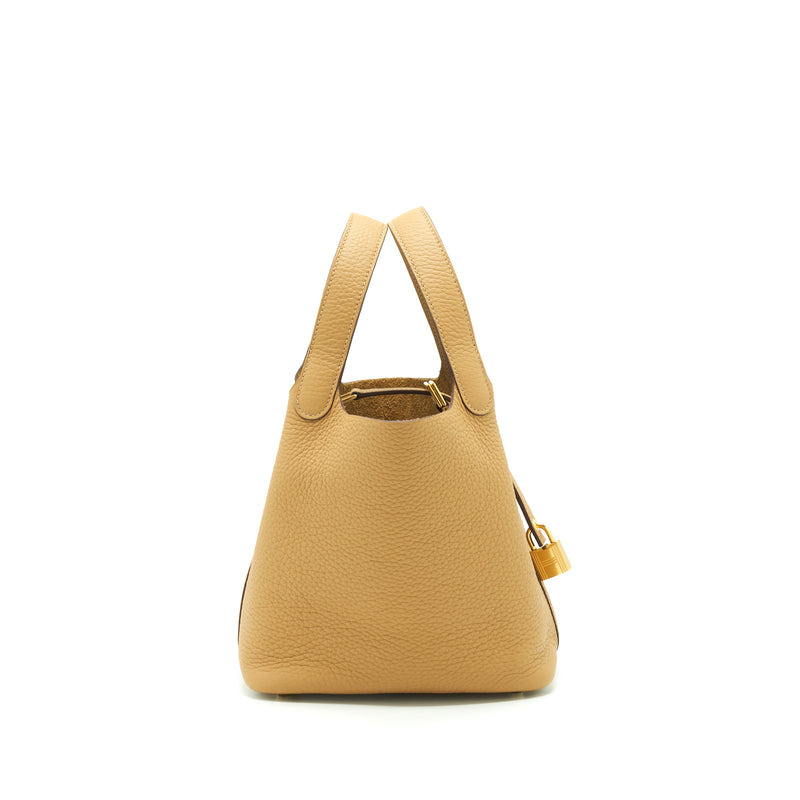 Hermes Picotin 18 Lock Bag Clemence Biscuit GHW Stamp Z