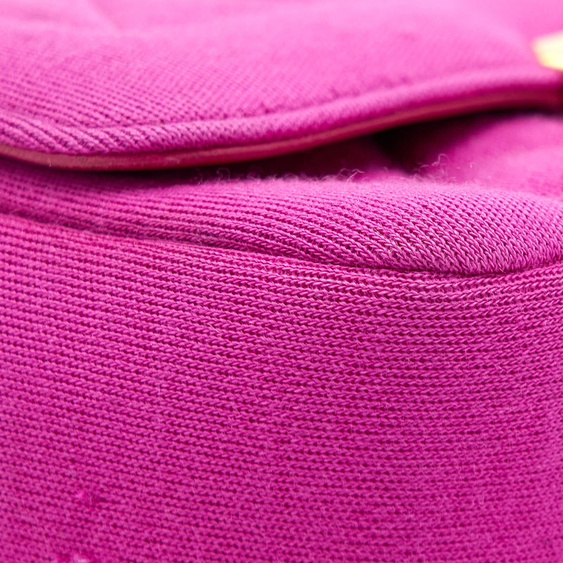 Chanel Seasonal Mini Flap Bag Fabric Pink LGHW