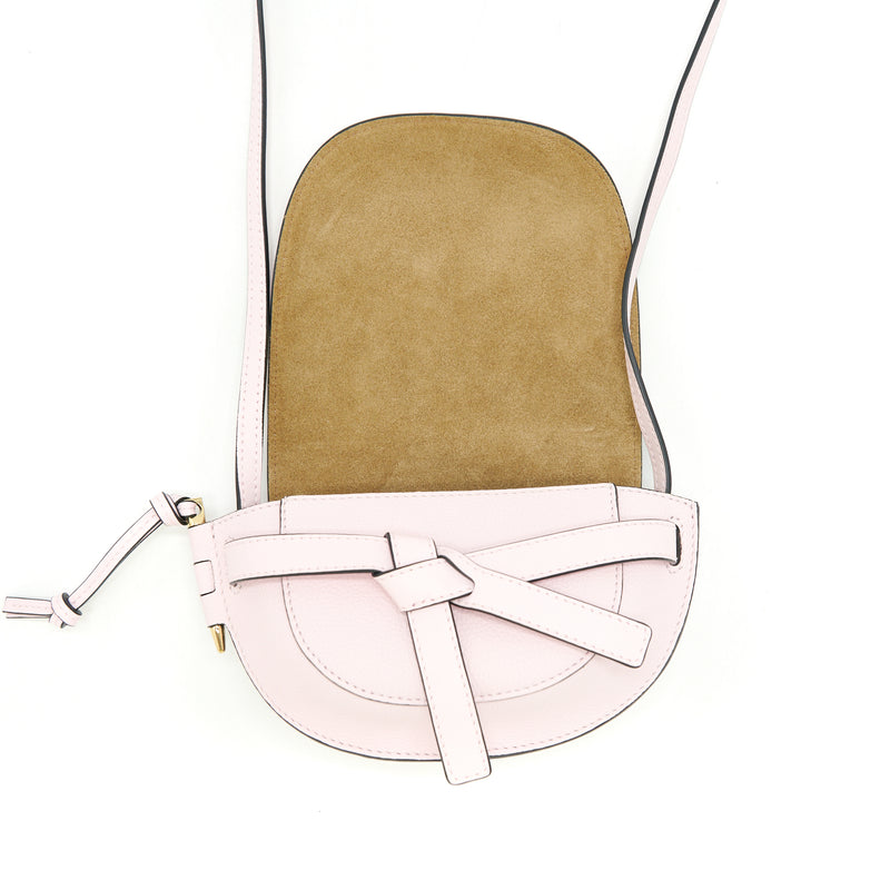Loewe Mini Gate Bag grained calfskin Icy Pink
