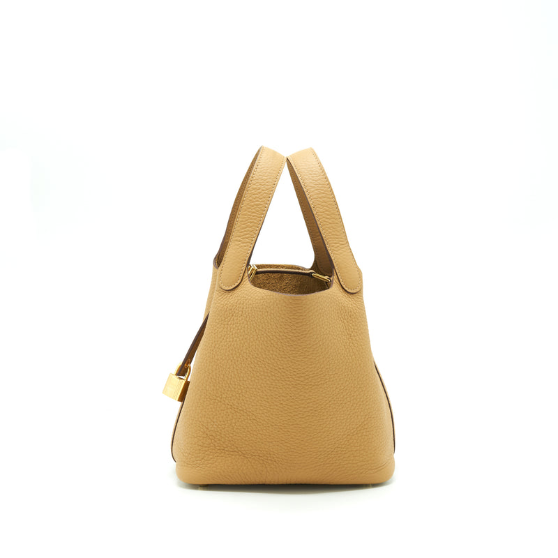 Hermes Picotin 18 Lock Bag Clemence Biscuit GHW Stamp Z