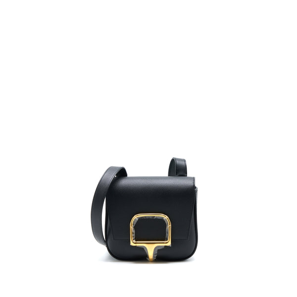 Hermes Mini Della Cavalleria Epsom Black GHW Stamp U