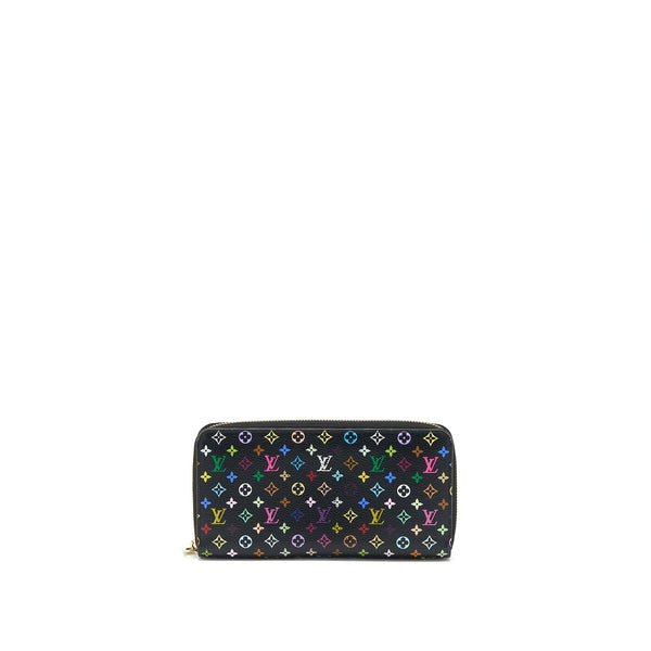 Louis Vuitton Zippy Long Wallet Black Multicolour Monogram Canvas GHW