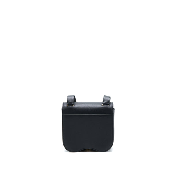 Hermes Mini Della Cavalleria Epsom Black GHW Stamp U