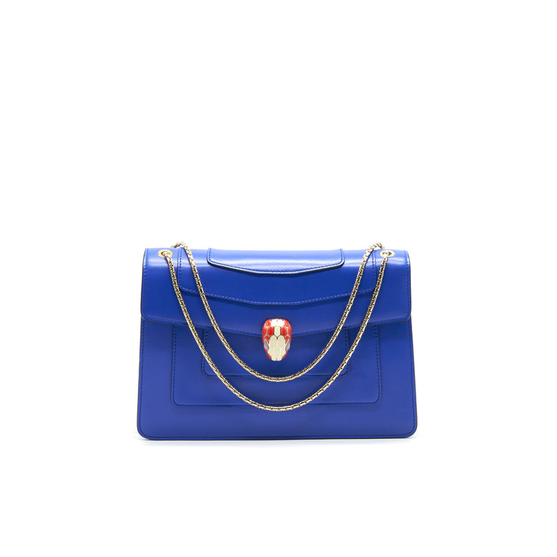 Bvlgari Serpenti Forever Shoulder Bag Calfskin Blue GHW