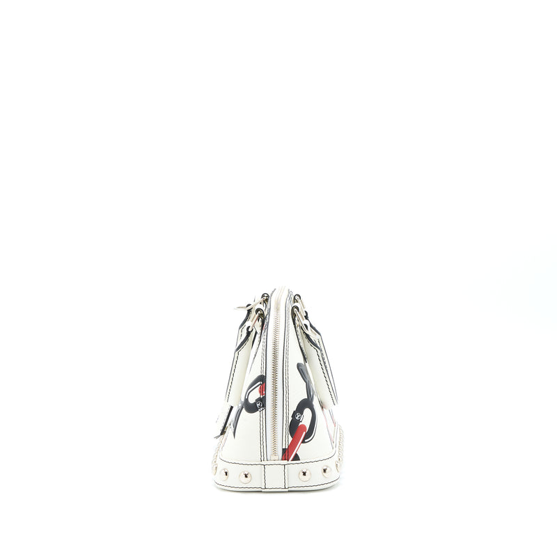 Louis Vuitton Alma BB En Cuir Occasion Epi White / Black with SHW