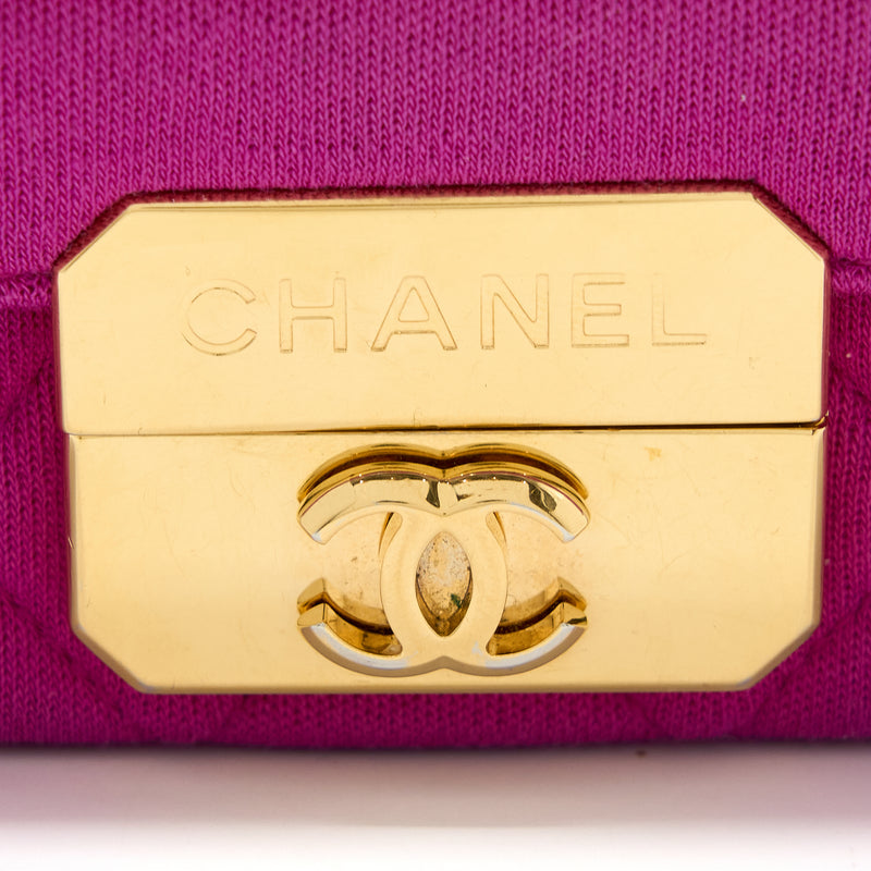 Chanel Seasonal Mini Flap Bag Fabric Pink LGHW