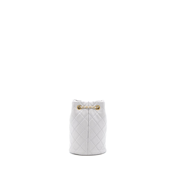 Chanel 22B Pearl Crush Bucket Bag Lambskin Grey GHW (Microchip)