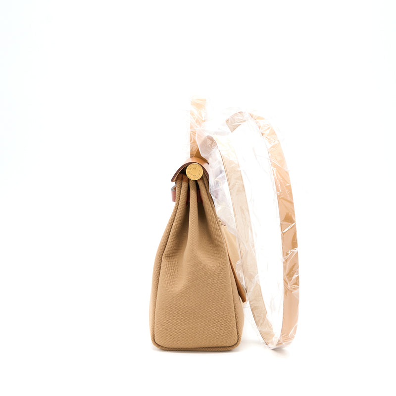 Hermes Herbag Zip 31 Canvas Chai/Sable/Fauve GHW Stamp U