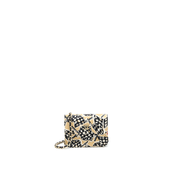 Chanel Mini Flap Bag Fabric Multicolour LGHW (Microchip)
