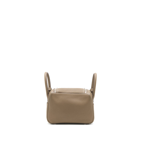 Hermes Mini Lindy Clemence Etoupe SHW Stamp Z