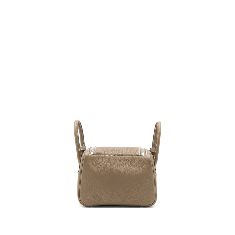 Hermes Mini Lindy Clemence Etoupe SHW Stamp Z