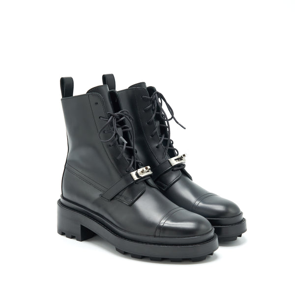 Hermes Size 37.5 Femme Funk Veau Glace Boots Black SHW