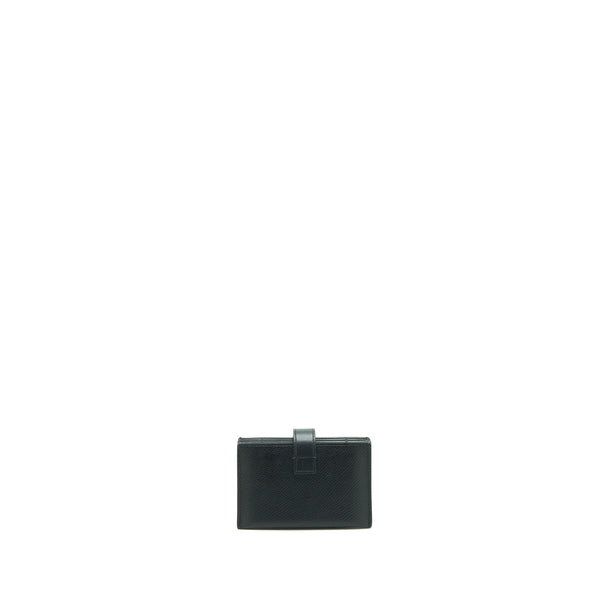 Celine Accordeon Card Holder Grained Calfskin Black