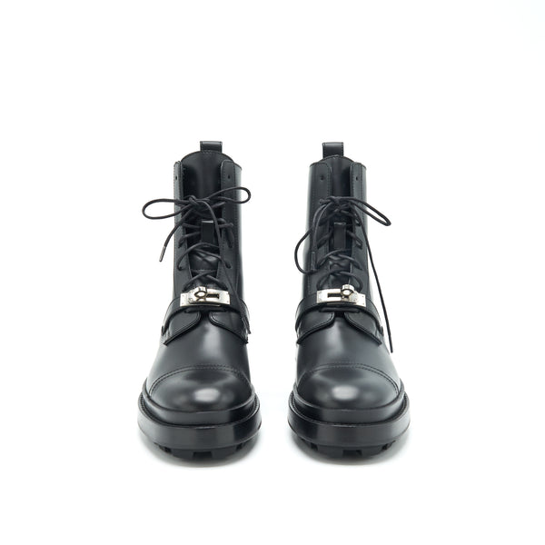Hermes Size 37.5 Femme Funk Veau Glace Boots Black SHW