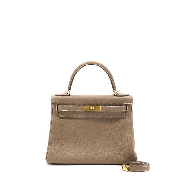 Hermes Kelly 28 Togo Etoupe GHW Stamp Y