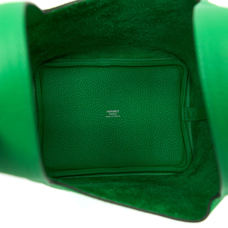 Hermes Picotin 18 Lock Bag Clemence 1K Bambou With Green Hardware Stam