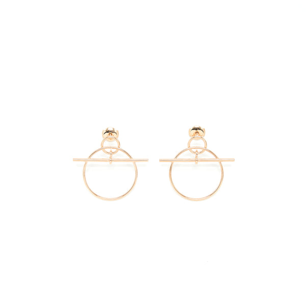 Hermes Loop Earrings Small Model Rose Gold