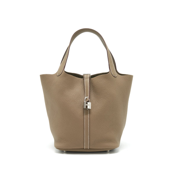 Hermes Picotin 22 Clemence Etoupe SHW Stamp Y