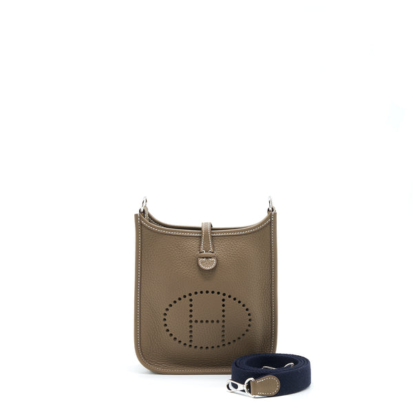 Hermes Mini Evelyne Clemence Etoupe SHW Stamp Z