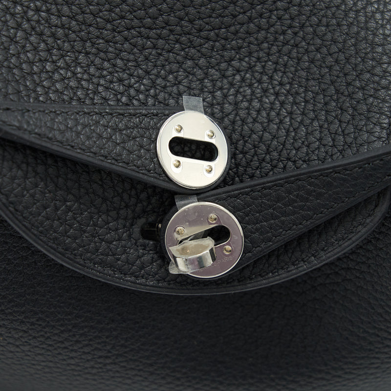 Hermes Mini Lindy Black SHW clemence leather stamp Z